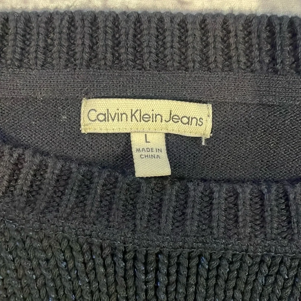 Calvin Klein Ribbed Front Sweater (Blue) - Large - Picture 4 of 5